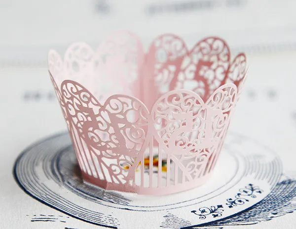 

Free Shipping pink lace hearts decoration cupcake wrappers paper cupcakes cup cake party baking wrapper