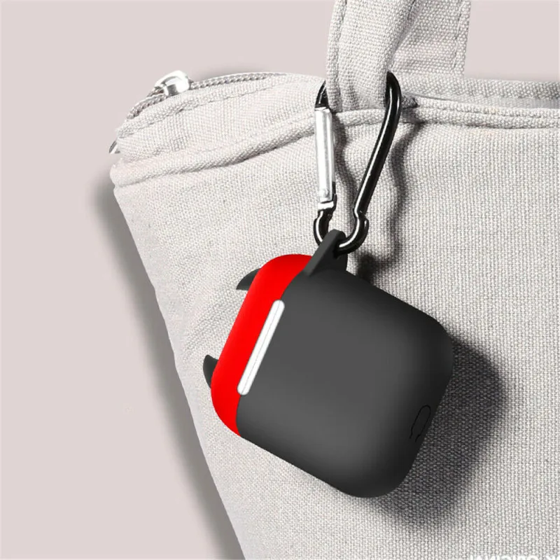 Мягкий Силиконовый противоударный защитный чехол Ox Horn с крючком для AirPods Boxes