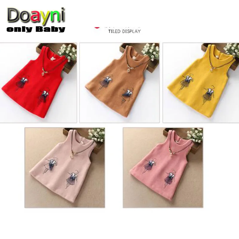 Doayni Baby Girls Vest Dress Stereo Dancing Elegant Sleeveles Back Zipper A-Line for 2 to 6 Years | Детская одежда и обувь