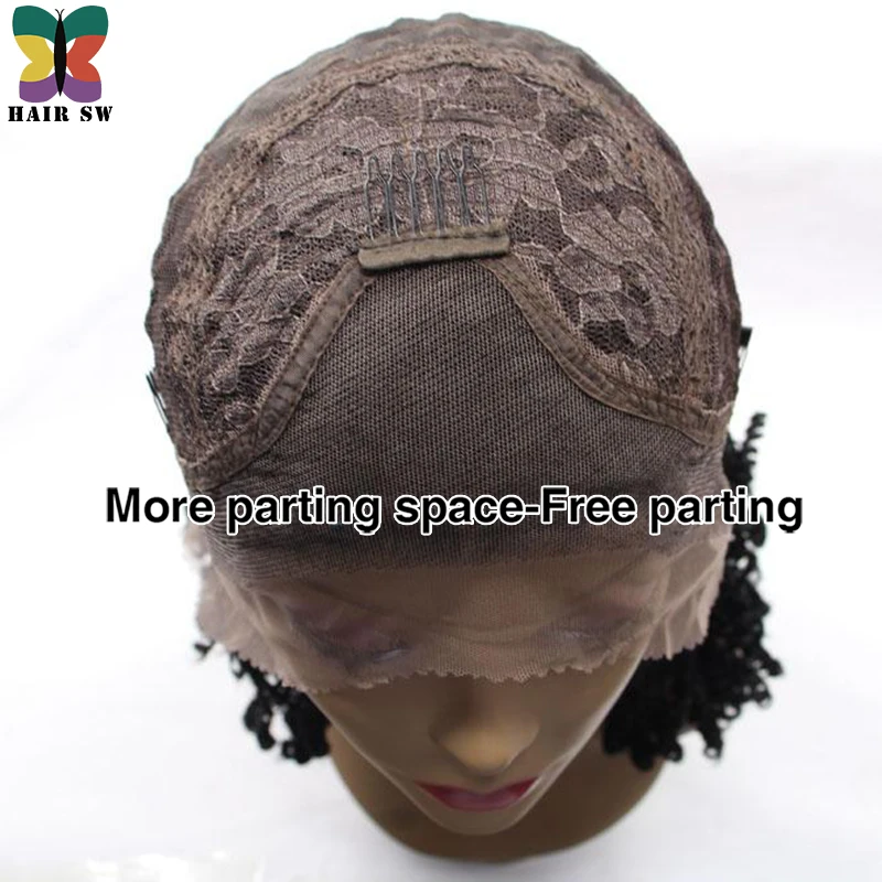 

HAIR SW Long Kinky Curly Twist Out Crochet Lace Front Wig Natural Afro Fully Handbraid African Synthetic Braid For Afro Women