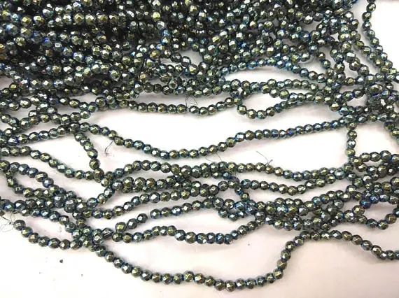 

Yellow Gold mixed Hematite 5strands 16" Hematite Beads 2\3\4mm Hematite Jewelry Round faceted Brass Silver Gunmetal Hematite Jew