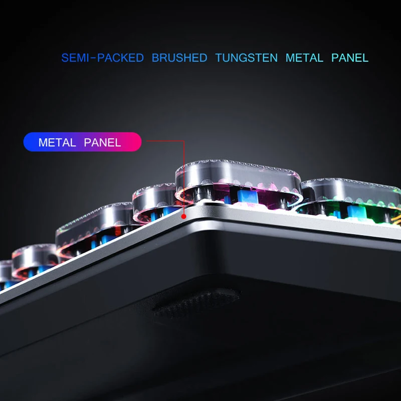 

New Mechanical Keyboard USB Wired Anti-ghosting Blue Switch Metal Panel Colorful Gaming Backlit Keyboard