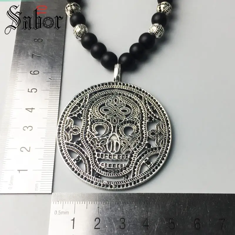 Ожерелье с черепом для женщин и мужчин модные ювелирные украшения серебряного