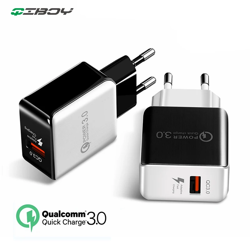 

18W Quick Charge 3.0 USB Charger QC3.0 Wall Mobile Phone Charger For iPhone X Xiaomi Mi 9 Huawei Tablet iPad EU QC Fast Charging