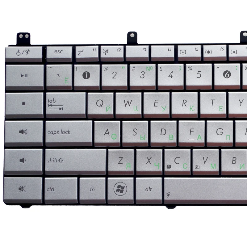 Новая русская клавиатура GZEELE для ноутбука ASUS N45 N45E N45S N45Vm N45-2 N45SF N45Sl N45SJ серебристая