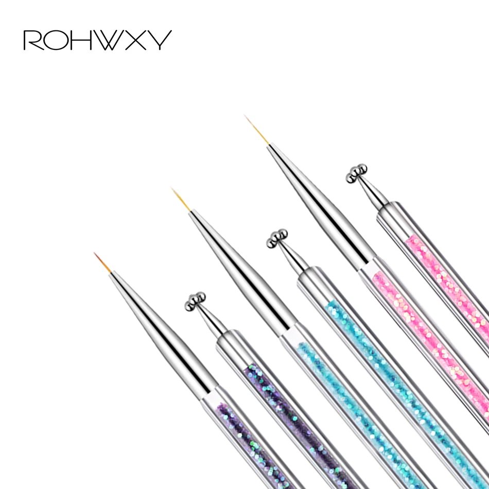 ROHWXY зубная щетка с двумя головками для ногтей кисть съемник искусство контурная
