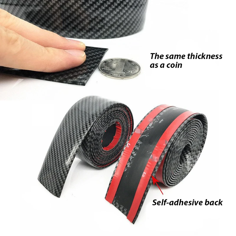 Наклейки на бампер для кузова автомобиля 5D углеродное волокно резина Стайлинг