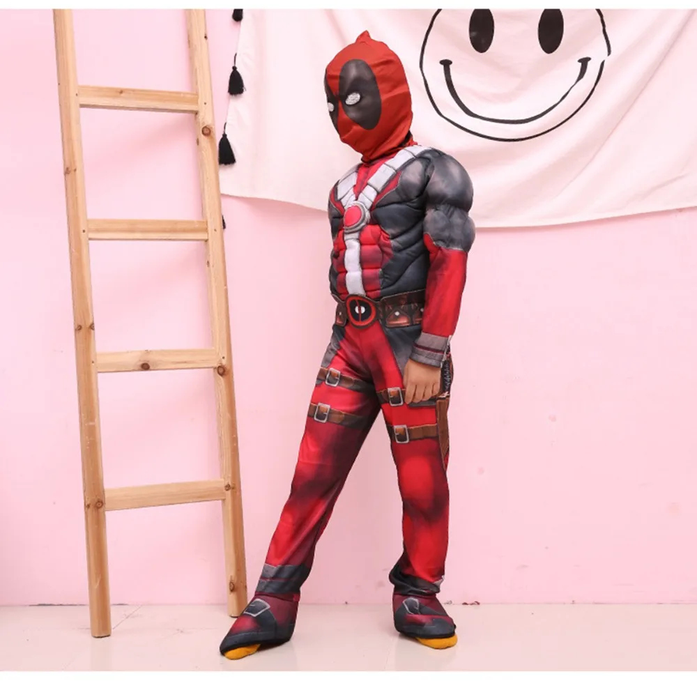 Костюм для косплея Для Мальчиков Marvel's Avengers deadpooly детский облегающий костюм