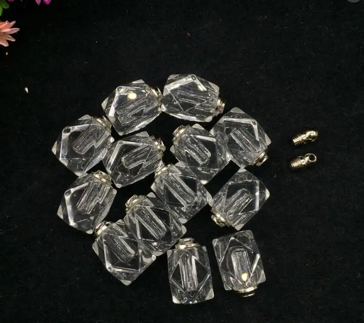 50 шт./лот прозрачная винтовая крышка ромб флакон подвеска Кристалл Духи Эфирное