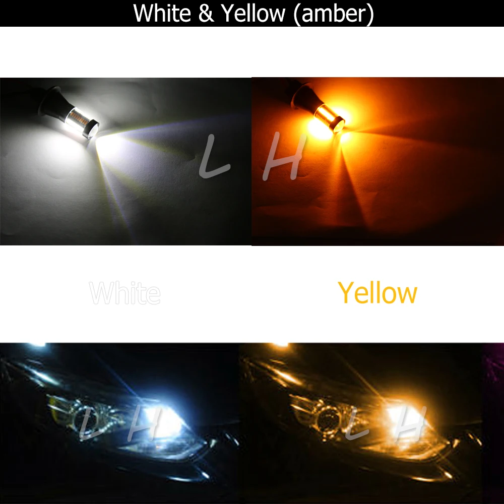 Автомобильный 1156 BAU15S PY21W BA15S T20 7440 66SMD DRL Дневной ходовой светильник белый/янтарный