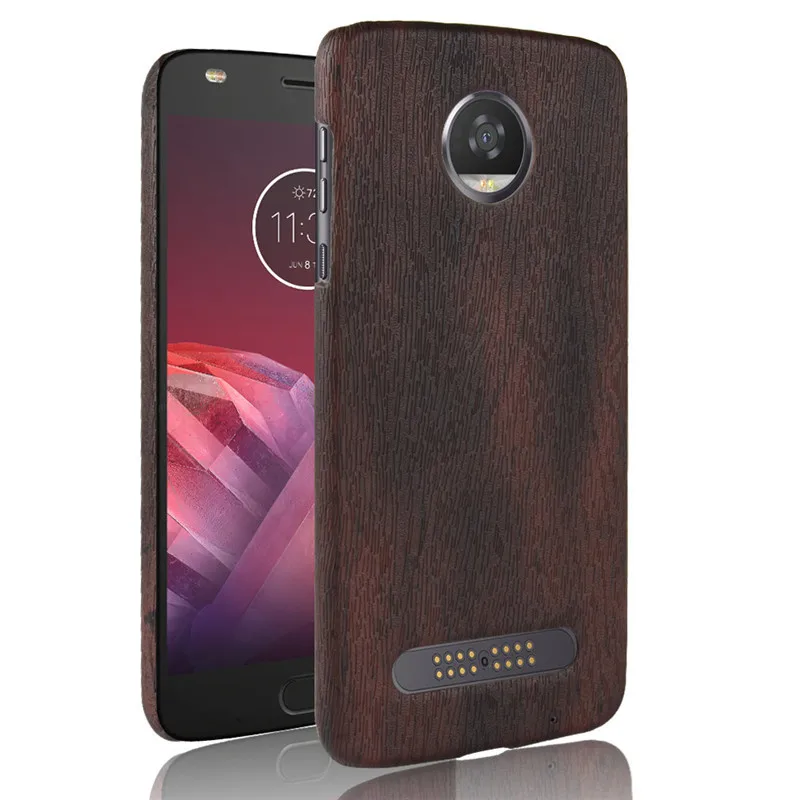 Кожаный чехол Luxuryr в стиле ретро с изображением деревянного зерна для Motorola Moto Z Z2