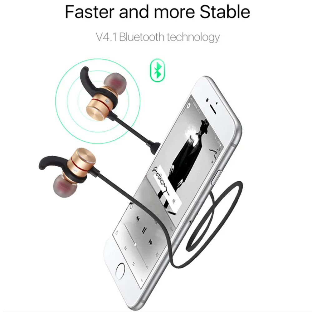 Wireless Earphones With TF In-Ear Ear Phones Bluetooth Fone De Ouvido Magnetic Attraction HiFi earphone For Mobile Phone | Электроника