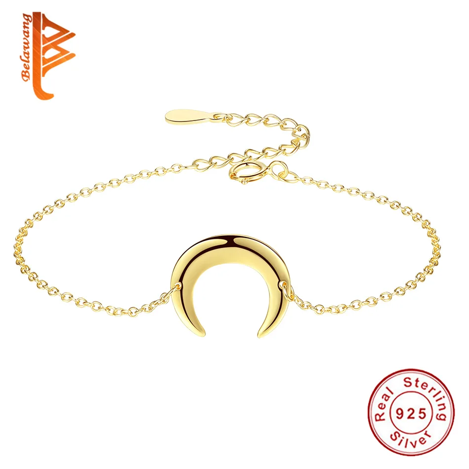 Женский браслет из серебра 2020 пробы с подвеской в виде Луны | Украшения и