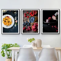 nordic style dessert fruit photography canvas painting posters print modern wall art pictures for dinning room decor