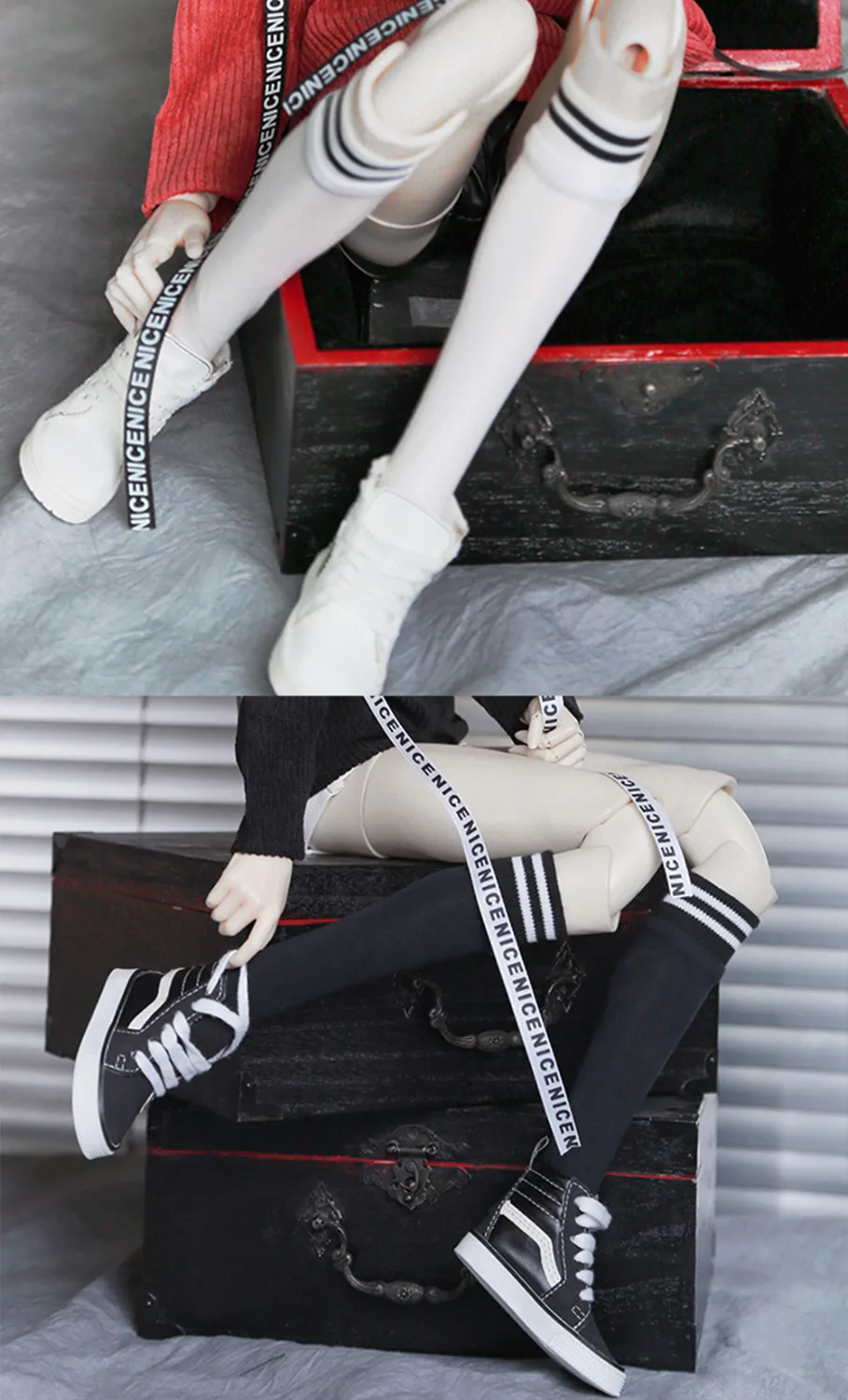 

Новые черные/белые студенческие носки под форму BJD Uncle 1/3 Uncle SD DD Doll