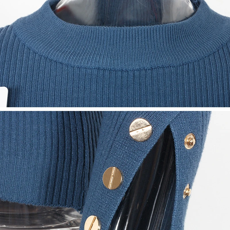 Long Sleeve Sweater 2018 Autumn Spring New Fashion Knitted Pullover Buttons Casual Slim Knitting Women Jumpers | Женская одежда