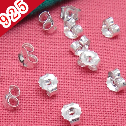 100 шт. застежки для сережек гвоздиков|sterling silver ear nuts|ear nutjewelry pieces |