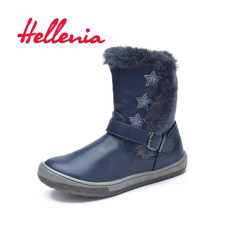 Детские ботильоны Hellenia для девочек короткая плюшевая подкладка украшенная