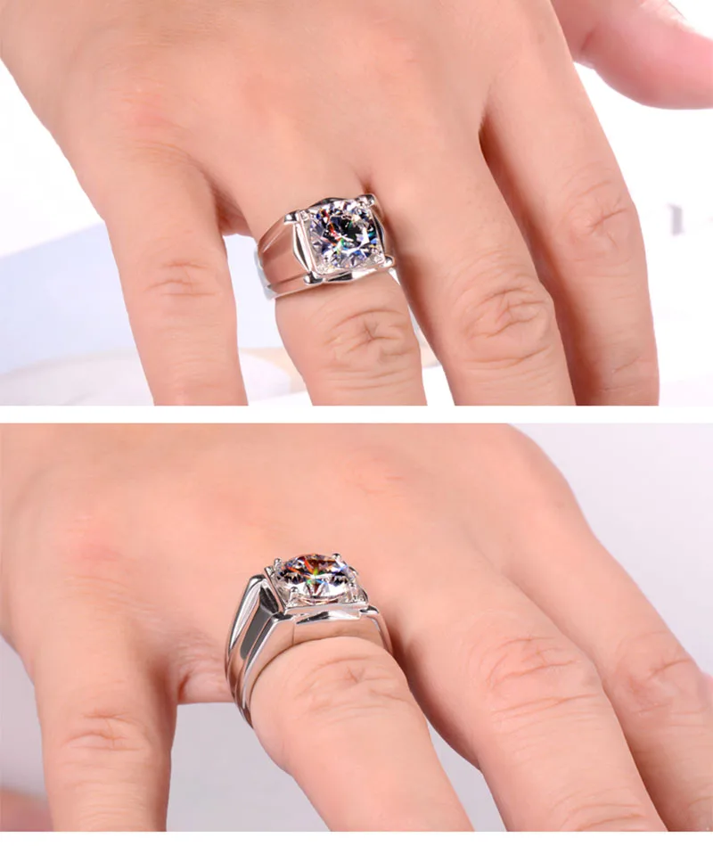 100% 9K золото Moissanite алмазное мужское кольцо D Цвет VVS с национальным сертификатом MO