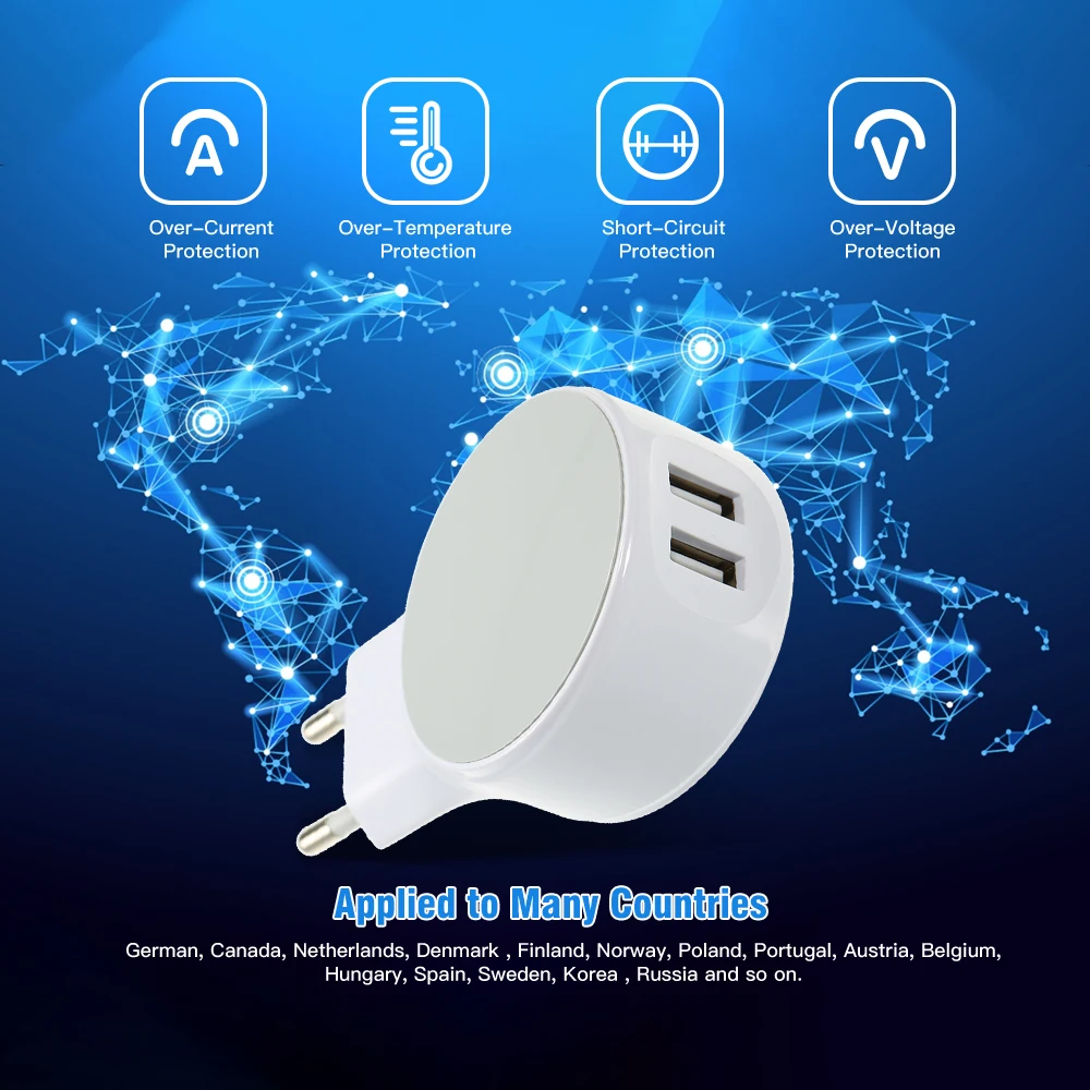 Сетевое зарядное устройство с 2 USB-портами 5 В 1 А | Компьютеры и офис