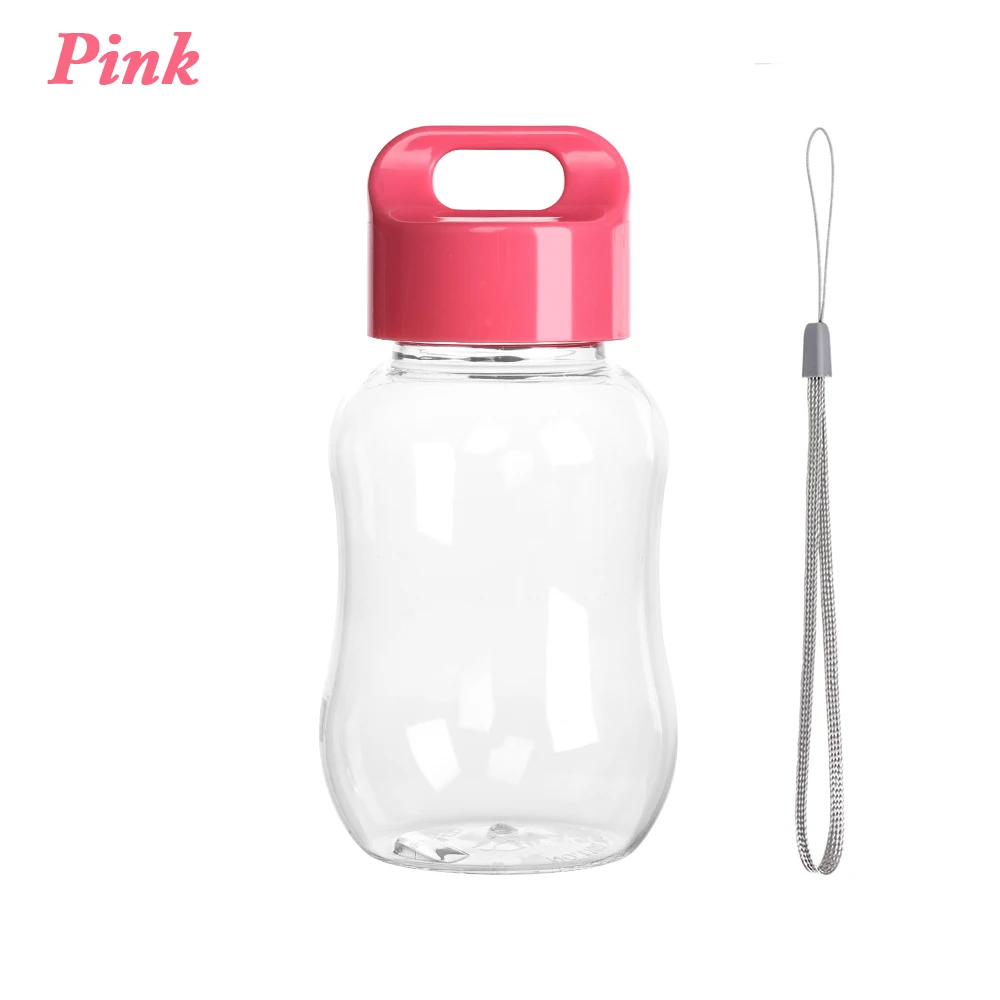 pink 1PC180Ml портативная пластиковая герметичная цветная бутылка для воды школьная чашка для воды Мини милая посуда для напитков для детей Детские аксессуары - Цвет: pink