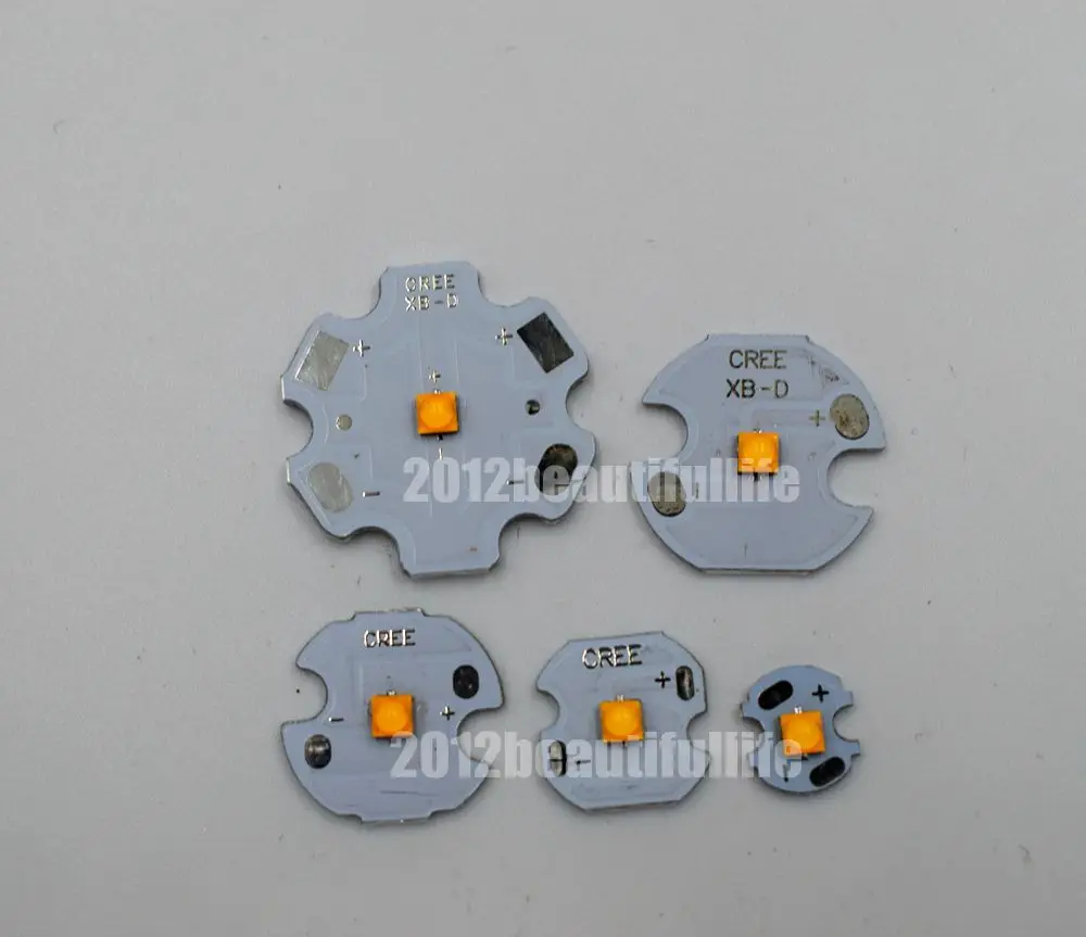 100pcs original CREE XB-D 3000-3200K Warm White 3W High Power Led on 8mm 12mm 14mm 16mm 20mm aluminum pcb Board