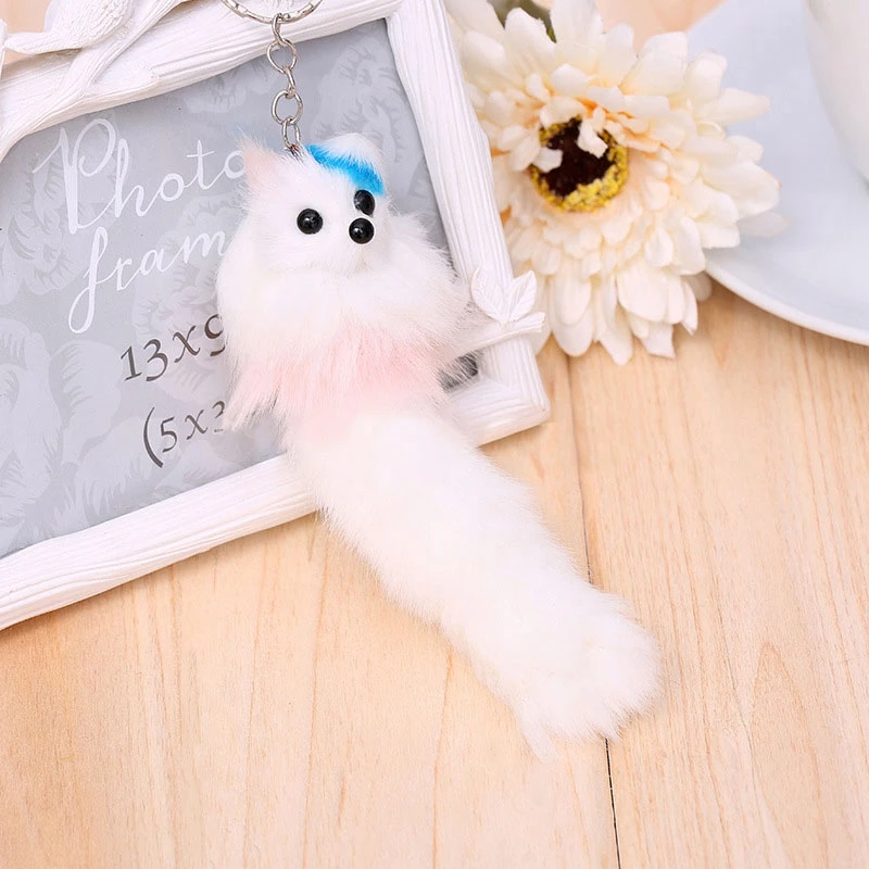 Новый 1 шт. Kawaii плюшевый Лисий висячий Модный женский пушистый меховой брелок