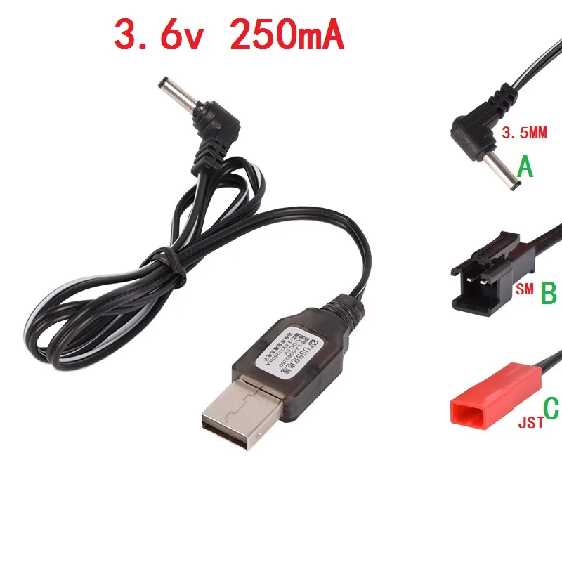 3 6 В 250 мА SM 2P JST 5 мм USB Кабель зарядного устройства для RC вертолет Quadcopter игрушки