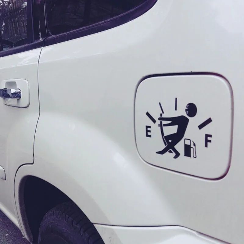 

5 Pieces 12.7*9.2CM High Gas Consumption Decal Fuel Gage Empty Stickers Creative Funny Vinyl Car Styling Reflective Sticker