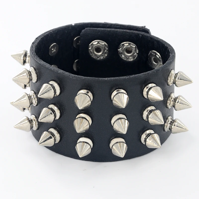 Уникальный трехрядный кожаный мужской браслет в стиле панк Готика|jewelry jokes|jewelry