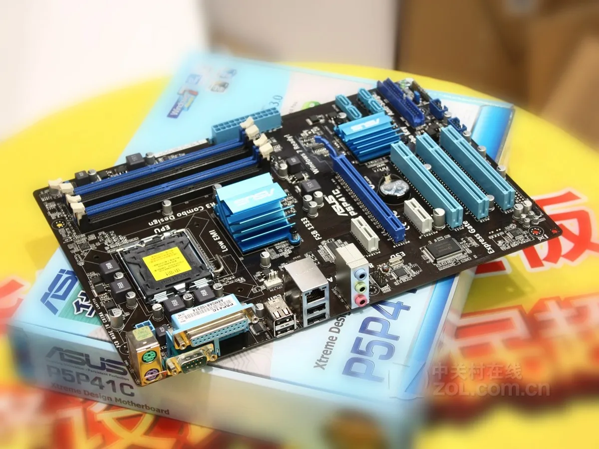 Материнская плата Asus P5P41C для настольных ПК P41 Socket LGA 775 Q8200 Q8300 DDR2/3 16G ATX UEFI биос оригинальная б/у материнская плата в продаже