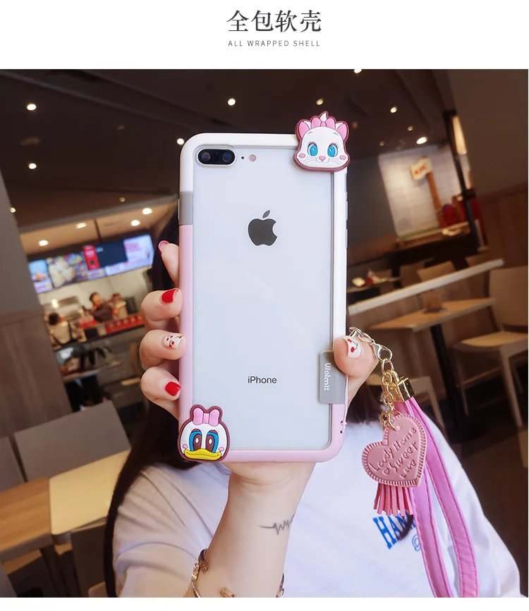 Для iphone XR милый Ститч бампер мягкая Противоударная Рамка для iphone 8plus X XS max 7 7plus 6 6S 6Sp Монстры Дейзи чехол+ ремень