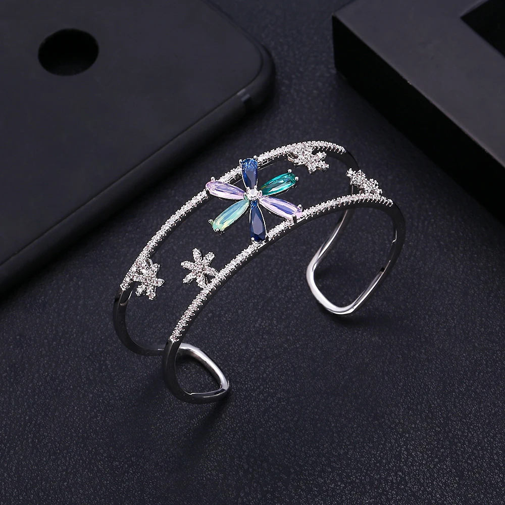 Jankely mona Новая мода AAA кубический цирконий браслет с багетками Micro Pave Установка