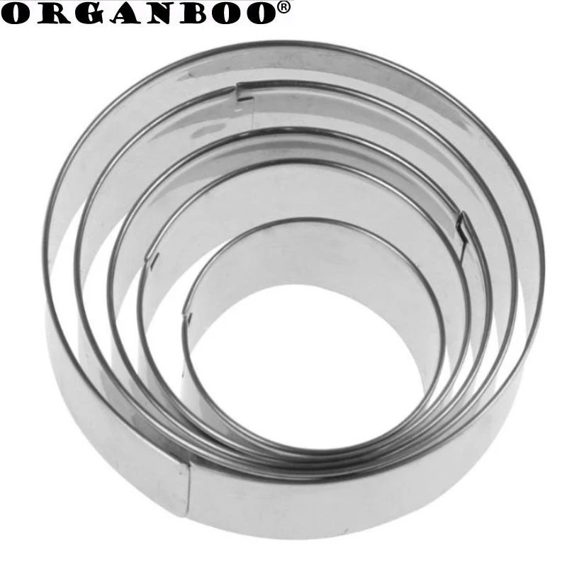 ORGANBOO 5 шт./лот круглая форма для торта из нержавеющей стали резак печенья со