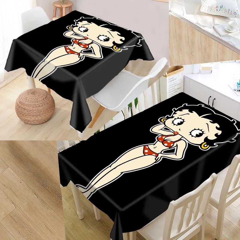 Новое поступление, скатерть Betty Boop на заказ, водонепроницаемая ткань Оксфорд, прямоугольная скатерть, вечерние скатерти для дома - Цвет: tablecloth2