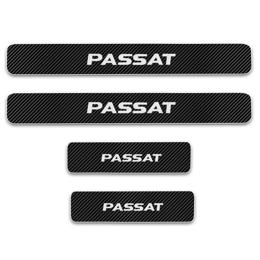 

Car Door Sill Welcome Pedal Stickers Door Sill Guard For VW Volkswagen Passat 4D Carbon fiber sticker Car Accessories 4PCS