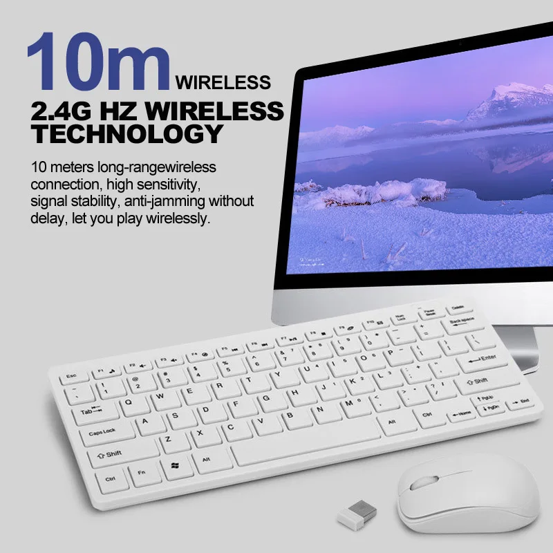 GuHo Ultra Slim Беспроводной клавиатура Мышь Combo 2 4 г механическая Klavye Teclado Inalámbrico Gamer Kit