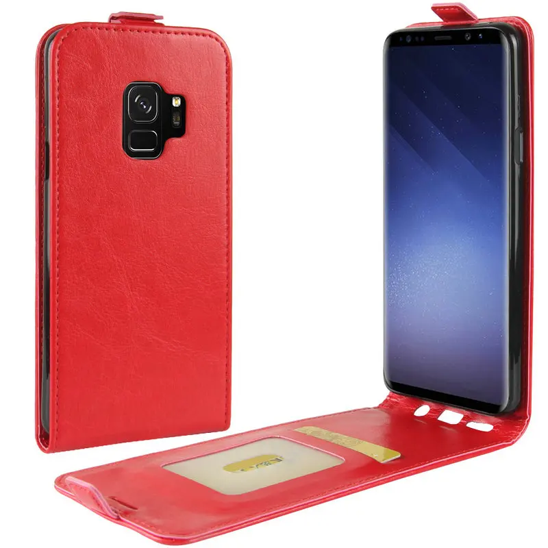 

for Samsung Galaxy S9 WIERSS Flip Leather Case for Samsung Galaxy S9 Plus S9+ Retro Wallet Case Leather Cover Cases fundas capa>