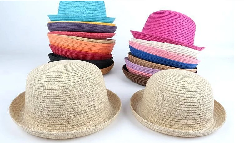 2016 Новый Ребенок Соломенная Шляпа Летние Дети Fedora Hat Прекрасный Пляж Cap Девочки