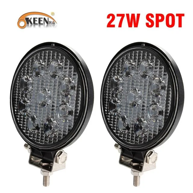 2pcs Spot 27W OKEEN 4 дюйма 10 см 18 Вт 27 Вт 48 Вт внедорожный автомобиль 4WD грузовик тягач лодка прицеп 4x4 внедорожник ATV 12 В точечный прожектор светодиодный светильник - Цвет: 2pcs Spot 27W