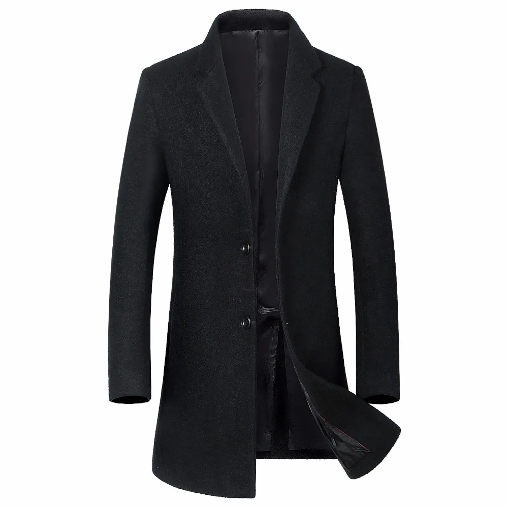Мужские повседневные тонкие шерстяные пальто|Плащи и тренчи| |