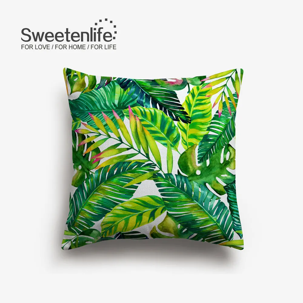 SL0044 Чехол для подушки Sweetenlife с рисунком листьев растений, красочные высококачественные декоративные подушки, Наволочки для подушек в тропическом стиле, домашний декор - Цвет: SL0044