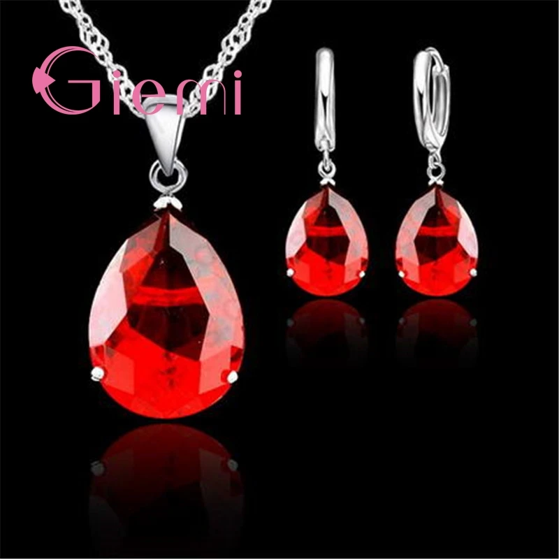 Комплект из колье и серёг серебра 925 пробы с фианитом|jewellery set|necklace earring925 sterling silver |