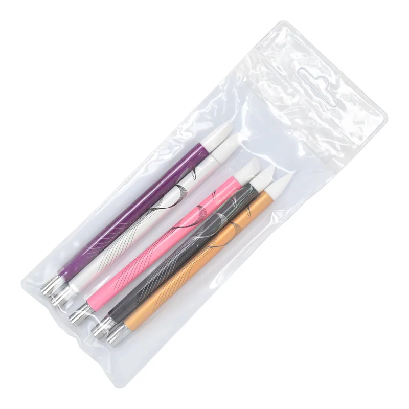 

5PCS Nail Art Silicone Sculpture Pen For Emboss Carving Polish Craft Mental Handle Nail Art Salon Tool #28