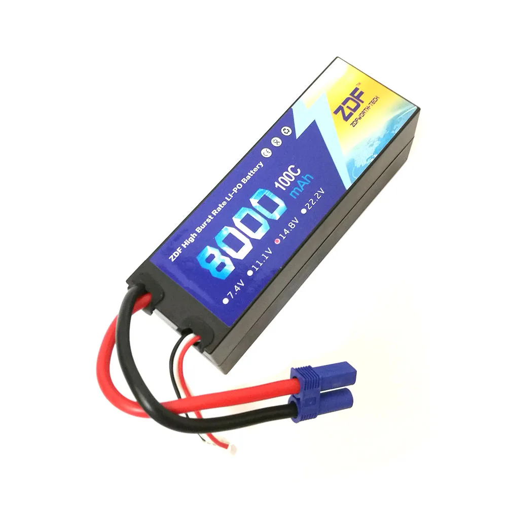 Высокая мощность 14 8 v 4S 8000mah 100C max 200C ZDF литиевые батареи EC5 разъем жесткий чехол для