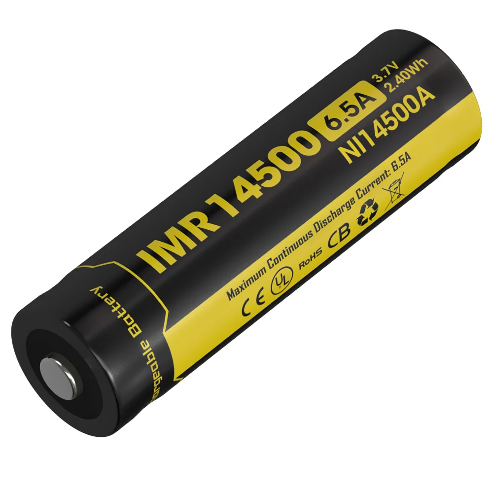 

Nitecore NI14500A 650mAh 14500 Li-Ion Rechargeable IMR Battery 3.7V