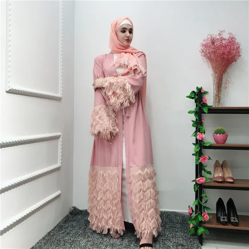 Кисточки Abaya кимоно Дубай Турция мусульманское модное платье кафтан Abayas для