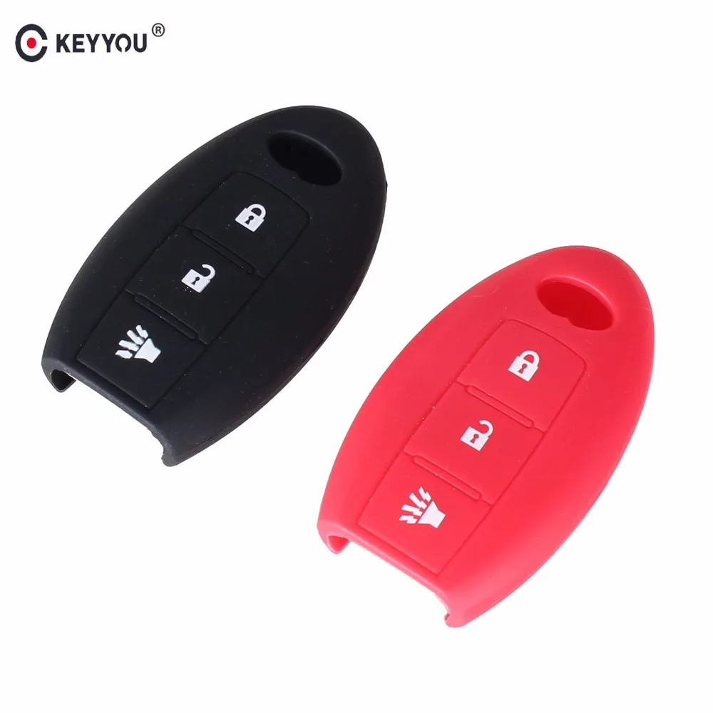 

KEYYOU Silicone Rubber Car Key Cover For Infiniti EX35 FX50 G25 G37 M35H M45 M56 Q60 QX50 QX70 Key Case 3 Button Key Holder