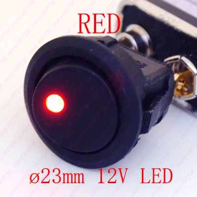 Круглый Кулисный переключатель dia.23 мм для автомобиля 100 шт. мини с LED Dot 12 В/16 А 3