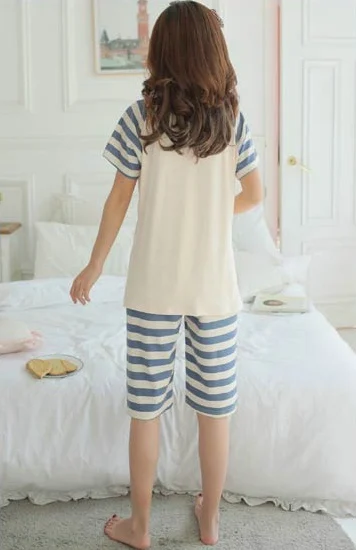 Pregnancy Sleepwear Maternity Clothes Women Nightgown Mother Breastfeeding Short Pyjamas Mommy Summer Cartoon Nightwear | Мать и ребенок